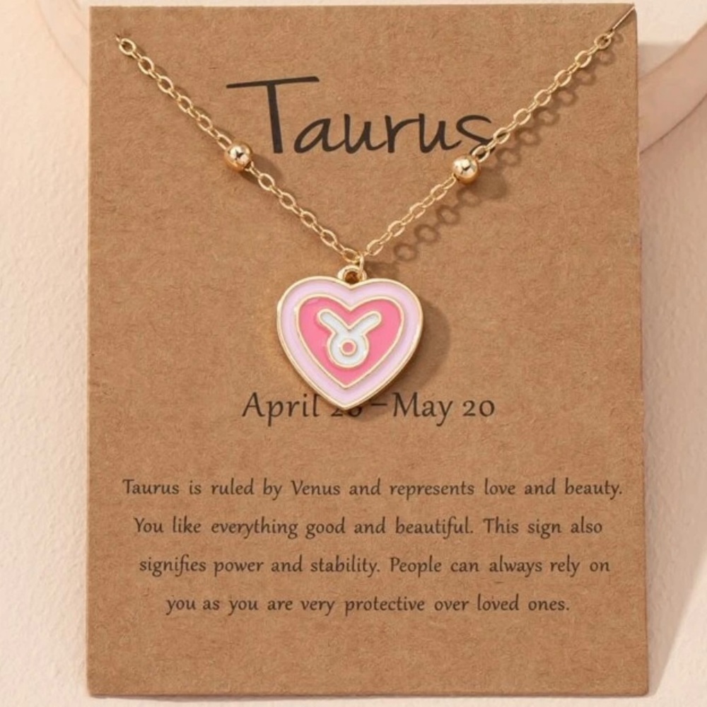 Taurus Horoscope Charm Necklace